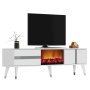 HANAH HOME TV polica Vania Fireplace White Silver - slika 4