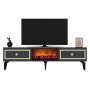 HANAH HOME TV polica Flame Fireplace Anthracite Gold - slika 5