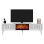 HANAH HOME TV polica Flame Fireplace White Silver - slika 5