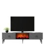 HANAH HOME TV polica Varna Fireplace Anthracite - slika 2