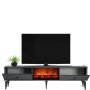 HANAH HOME TV polica Varna Fireplace Anthracite - slika 3