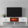 HANAH HOME TV polica Varna Fireplace White - slika 1