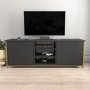 HANAH HOME TV polica Otis Gold Anthracite - slika 1