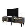 HANAH HOME TV polica Linda Anthracite Gold - slika 1