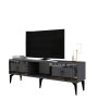 HANAH HOME TV polica Linda Anthracite Silver - slika 1