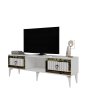 HANAH HOME TV polica Linda White Gold - slika 1
