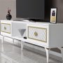 HANAH HOME TV polica Herry White Gold - slika 4