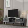 HANAH HOME TV polica Lidya Anthracite Silver - slika 2