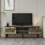 HANAH HOME TV polica Lidya Walnut Gold - slika 1