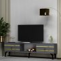 HANAH HOME TV polica Pelin Anthracite Gold - slika 2