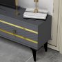 HANAH HOME TV polica Pelin Anthracite Gold - slika 3
