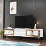 HANAH HOME TV polica Lidya White Gold - slika 2