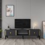 HANAH HOME TV polica Doruk Anthracite Gold - slika 1