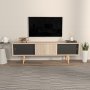 HANAH HOME TV polica Ecrin Oak Black - slika 1