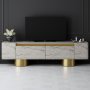 HANAH HOME TV polica Bohem Travertine Gold - slika 2