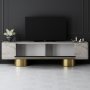 HANAH HOME TV polica Bohem Travertine Gold - slika 3