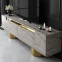HANAH HOME TV polica Bohem Travertine Gold - slika 4