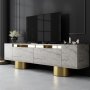 HANAH HOME TV polica Bohem Travertine Gold - slika 1