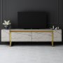 HANAH HOME TV polica Yildiz Travertine Gold - slika 2