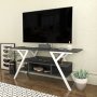 HANAH HOME TV polica Minerva White Anthracite - slika 3