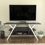 HANAH HOME TV polica Minerva White Anthracite - slika 1