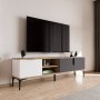 HANAH HOME TV polica Tarz White Anthracite Oak - slika 3