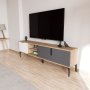 HANAH HOME TV polica Tarz White Anthracite Oak - slika 4