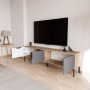 HANAH HOME TV polica Tarz White Anthracite Oak - slika 5