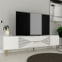 HANAH HOME TV polica Dekol1 White Gold - slika 2