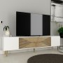 HANAH HOME TV polica Dekol1 White Sapphire Oak Gold - slika 2