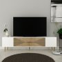 HANAH HOME TV polica Dekol1 White Sapphire Oak Gold - slika 1