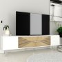 HANAH HOME TV polica Dekol1 White Sapphire Oak Silver - slika 2
