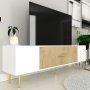 HANAH HOME TV polica Dekol2 White Sapphire Oak Gold - slika 2