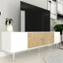 HANAH HOME TV polica Dekol2 White Sapphire Oak Silver - slika 2