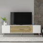HANAH HOME TV polica Dekol3 White Sapphire Oak Silver - slika 1