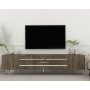 HANAH HOME TV polica Dekolp2 Walnut Silver - slika 1