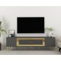 HANAH HOME TV polica Dekolp3 Anthracite Gold - slika 1