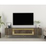 HANAH HOME TV polica Dekolp3 Walnut Gold - slika 1