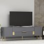 HANAH HOME TV polica Dekolp4 Anthracite Gold - slika 2