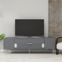 HANAH HOME TV polica Dekolp4 Anthracite Silver - slika 1