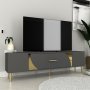 HANAH HOME TV polica Dekop2 Anthracite Gold - slika 2