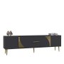 HANAH HOME TV polica Dekop2 Anthracite Gold - slika 3