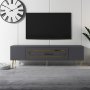 HANAH HOME TV polica Dekop3 Anthracite Gold - slika 1