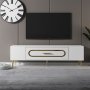 HANAH HOME TV polica Dekop3 White Gold - slika 1