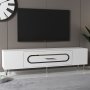 HANAH HOME TV polica Dekop3 White Silver - slika 2