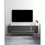 HANAH HOME TV polica Retrop1 Anthracite Gold - slika 1