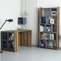 HANAH HOME Radni sto sa policom za knjige Box Walnut Chalcedony - slika 1