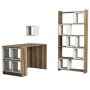 HANAH HOME Radni sto sa policom za knjige Box Walnut Cream - slika 2