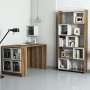 HANAH HOME Radni sto sa policom za knjige Box Walnut Cream - slika 1