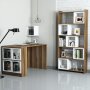 HANAH HOME Radni sto sa policom za knjige Box Walnut White - slika 1